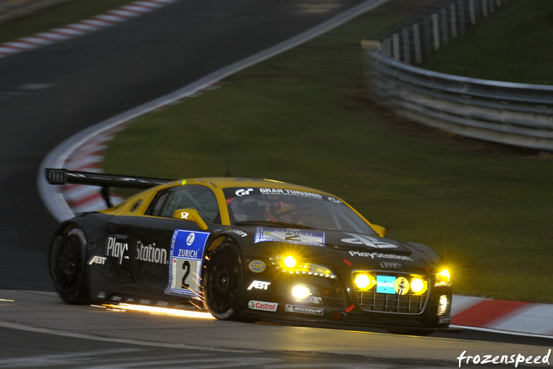 R8 LMS sparks at night