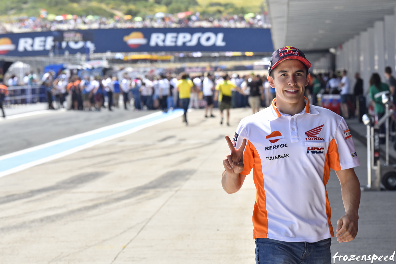Marc Marquez applauding his brother
