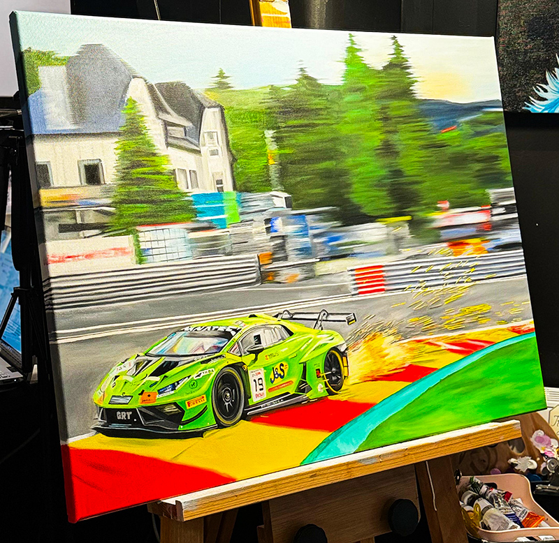 Frozenspeed painting of Grasser Lamborghini Martina Ixfeld